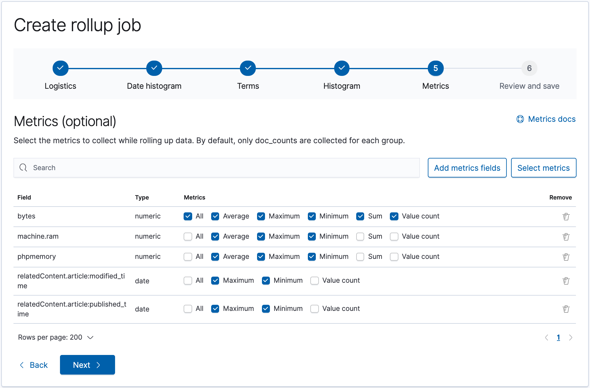 create rollup job 5