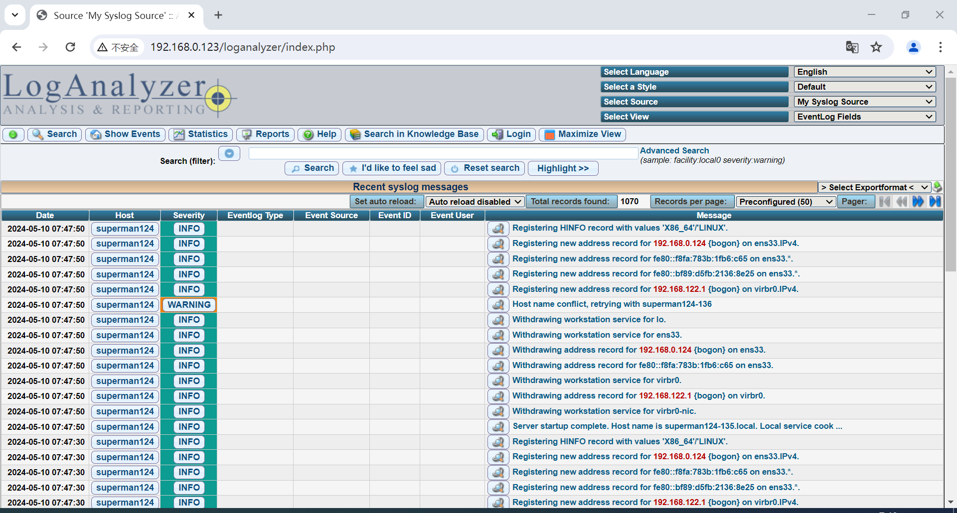 Linux Rsyslog+LogAnalyzer+MariaDB部署日志服务器_日志分析_25