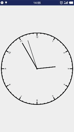 最后是绘制指针,通过计算算出指针对应每个刻度的x,y坐标并绘制直线.