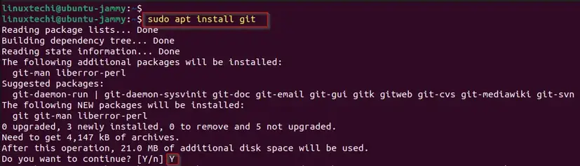 Install Git on Ubuntu 22.04