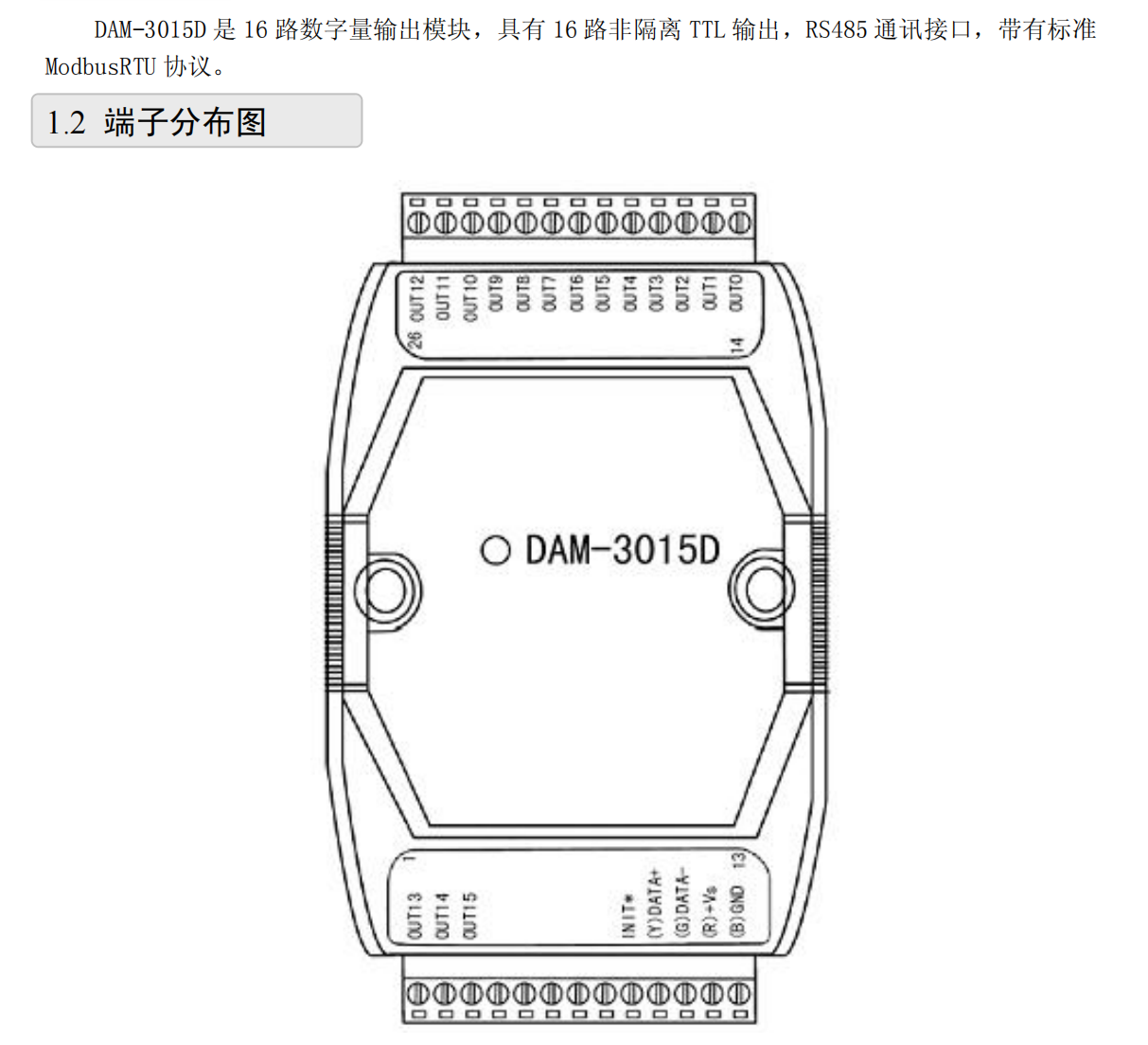 DAM3015D 16路数字量输出 TTl输出 485通讯_数字量输出