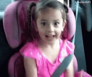 Little girl excited and clapping