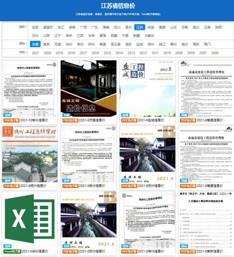 盐城造价信息价期刊电子版扫描件PDF的下载获取方法讲解