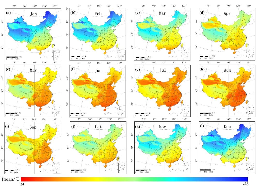 让我们用arcgis制作一张好看的中国月度气温图