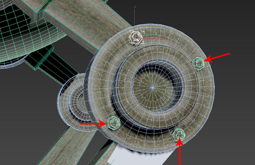 Create connection constraints for the rest of the nuts and bolts