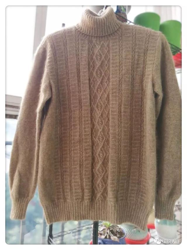 女士细线毛衣起多少针_暖暖:菱格麻花花样男士棒针高领毛衣(附编织
