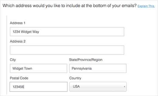Provide a postal address Provide a postal address