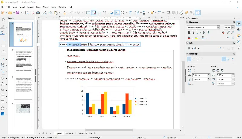 在 LibreOffice Draw 中编辑 PDF