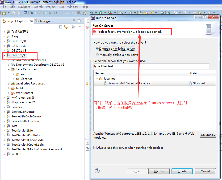 Eclipse facet project facet java version 1 8 is not supported 