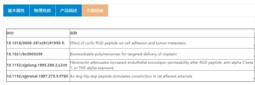 RGD环肽：环六肽c(GRGDSP)，CAS号: 135432-37-0