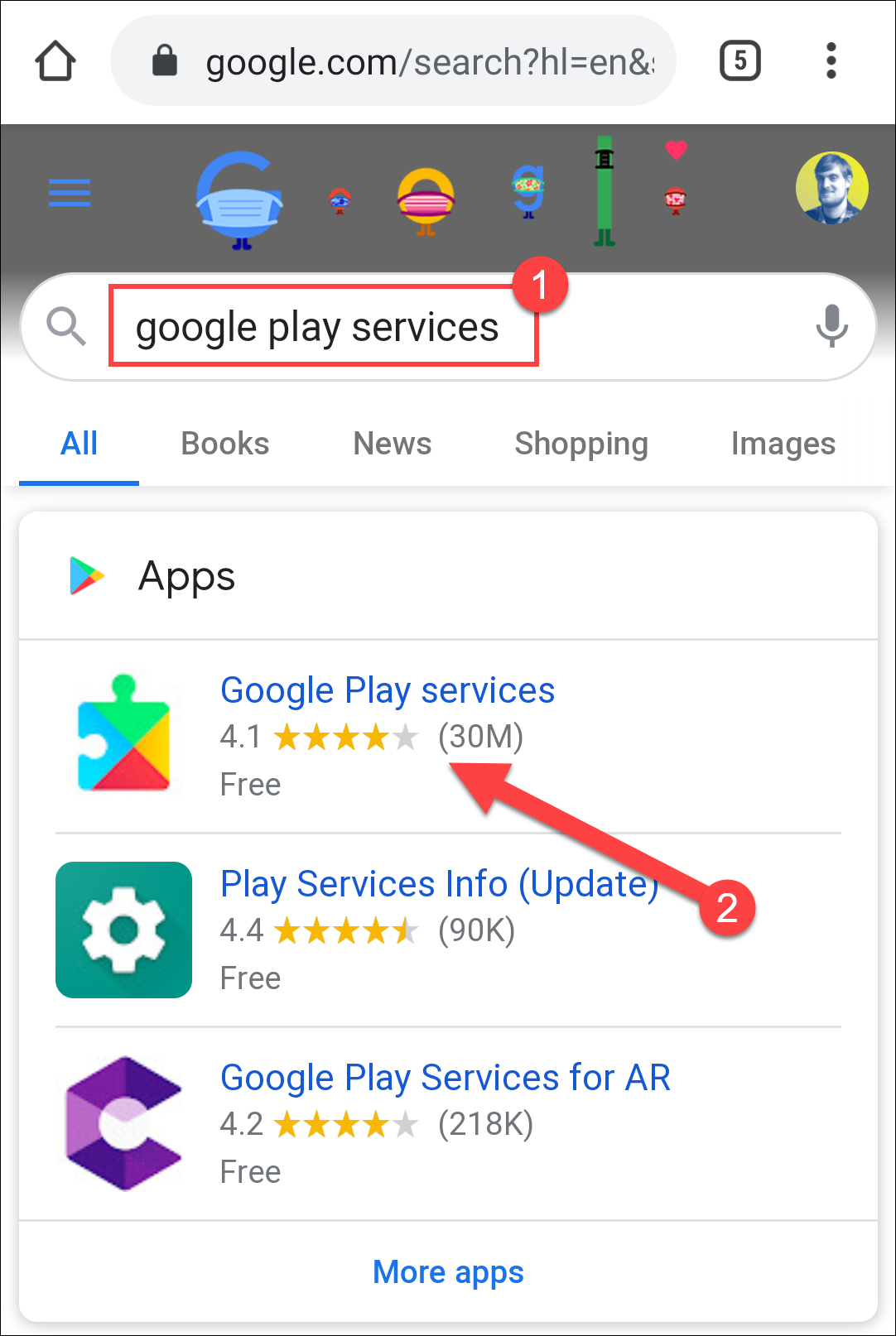 google play services search