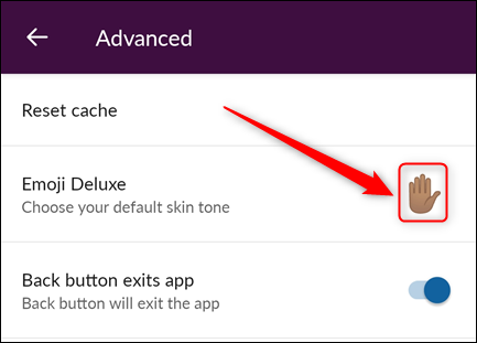 The "Emoji Deluxe" option showing the new skin tone
