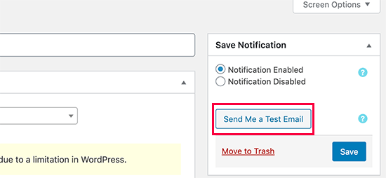 Send a test email Send a test email