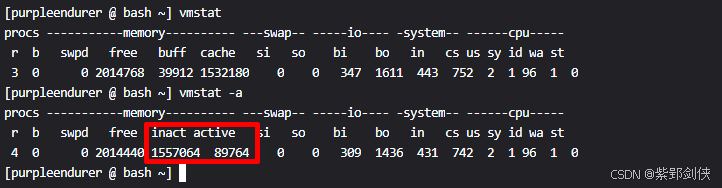 Linux shell编程学习笔记64：vmstat命令 获取进程、内存、虚拟内存、IO、cpu等信息_内存管理_04