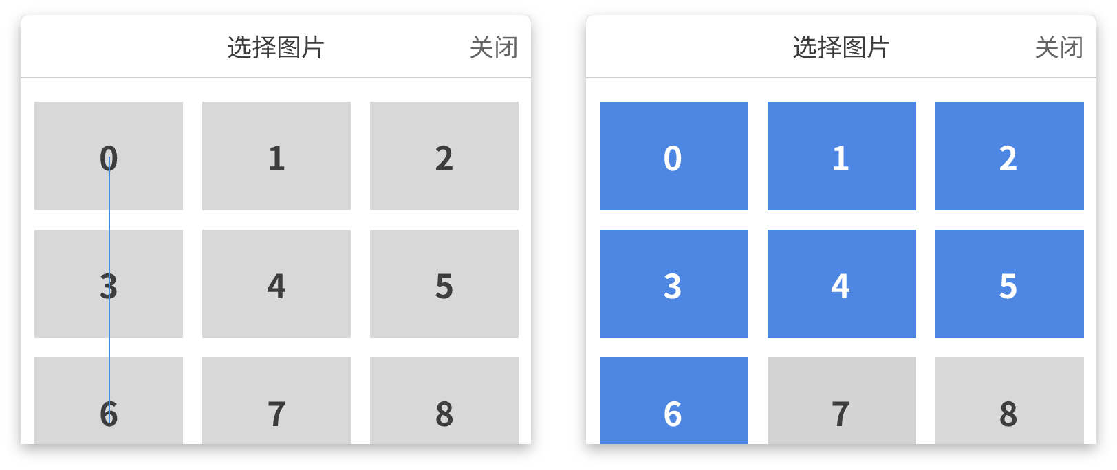 仿微信图片查看器`WPF`实现`ListBox` 鼠标滑动批量选中与反选效果