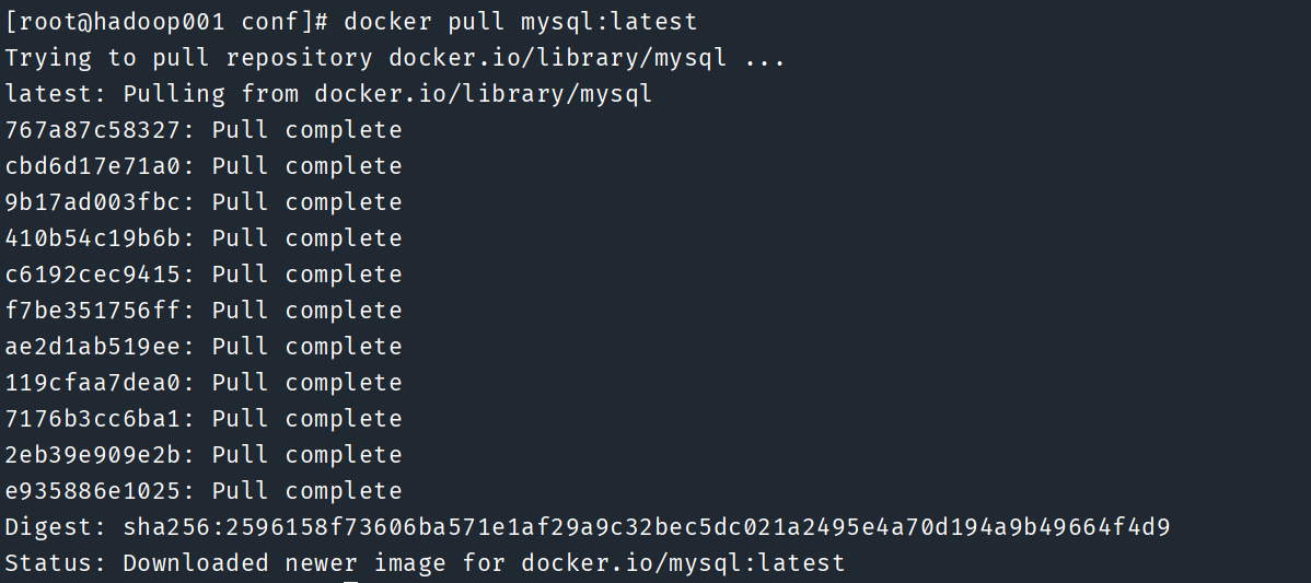 docker 拉取 mysql 镜像