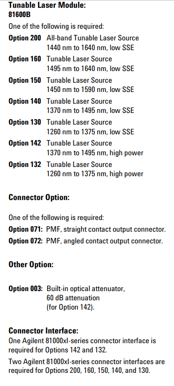 81600B keysight 是德 可调谐激光源 简述