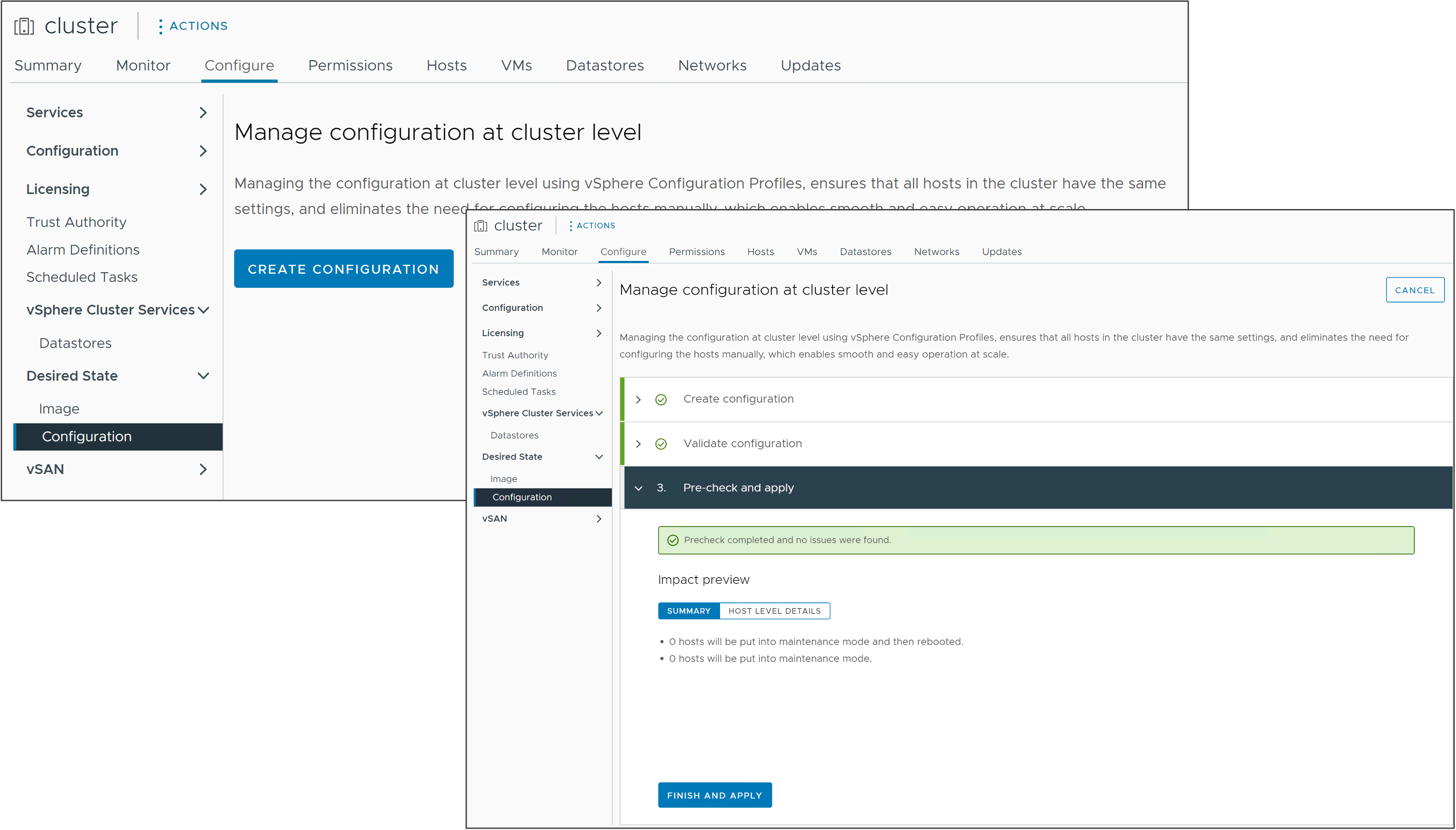  vSphere 配置文件现有集群