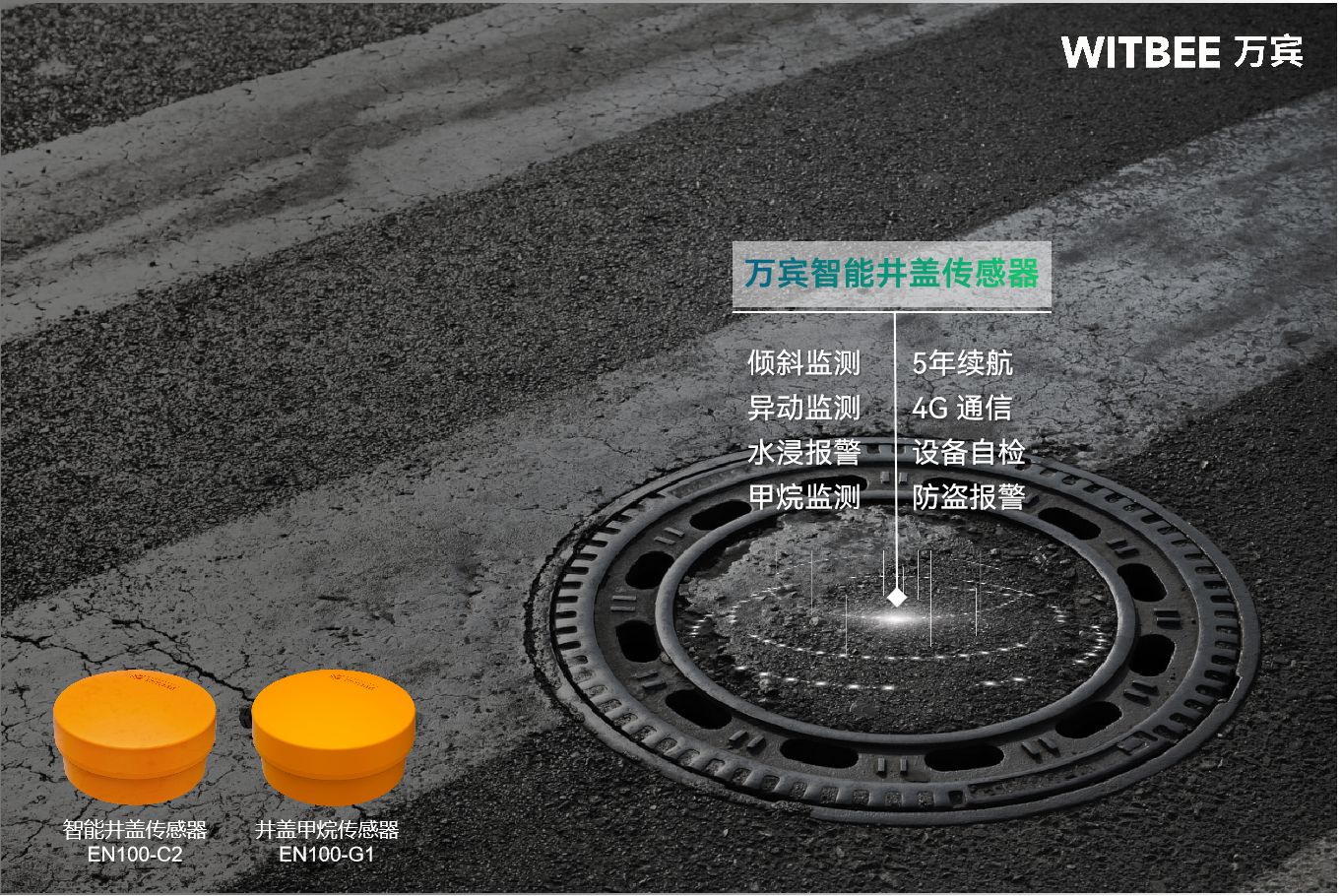 万宾科技智能井盖传感器，提升市政井盖健康