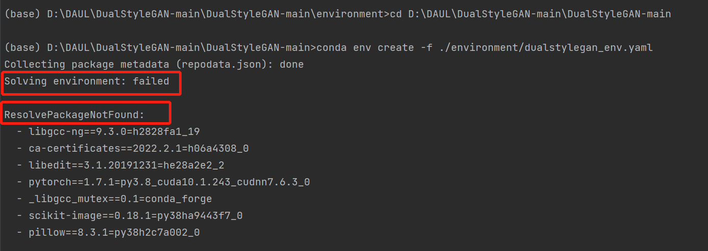 创建conda环境配置出现conda env create -f environment.yml报错解决办法-CSDN博客