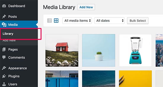 WordPress media library