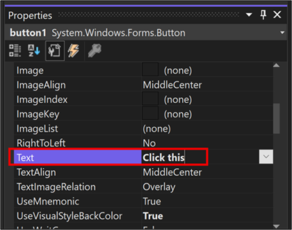 csharp-winform-button-properties-text.png?view=vs-2022