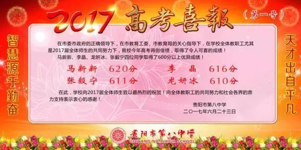 2021贵州天柱民中喜报图片