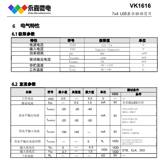 VK1616 SOP16适用于血氧仪、胎心仪等数码管显示屏LED数显驱动芯片 的图4