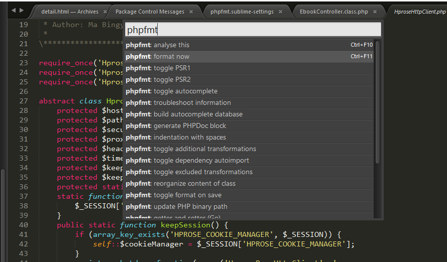 php用sublimetext写网站,sublime text3 phpfmt插件使用