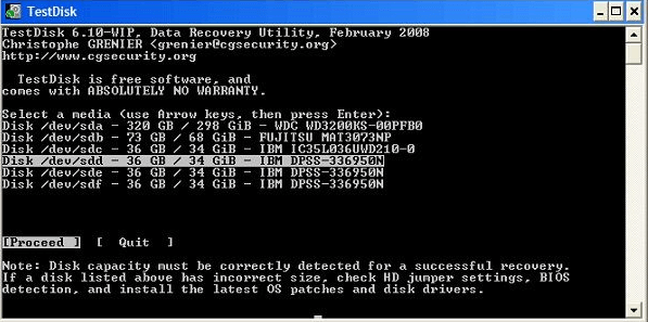 TestDisk分区恢复软件
