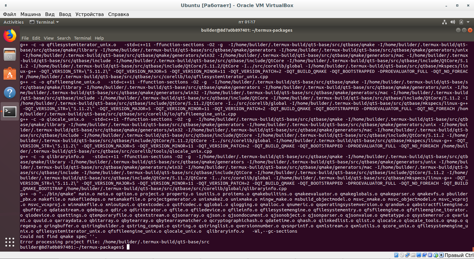 qt5 base build error could not find qmake spec .