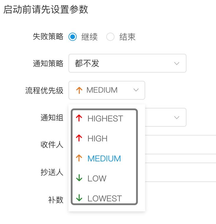 流程优先级配置