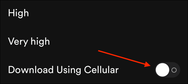 Tap the toggle next to Download Using Cellular