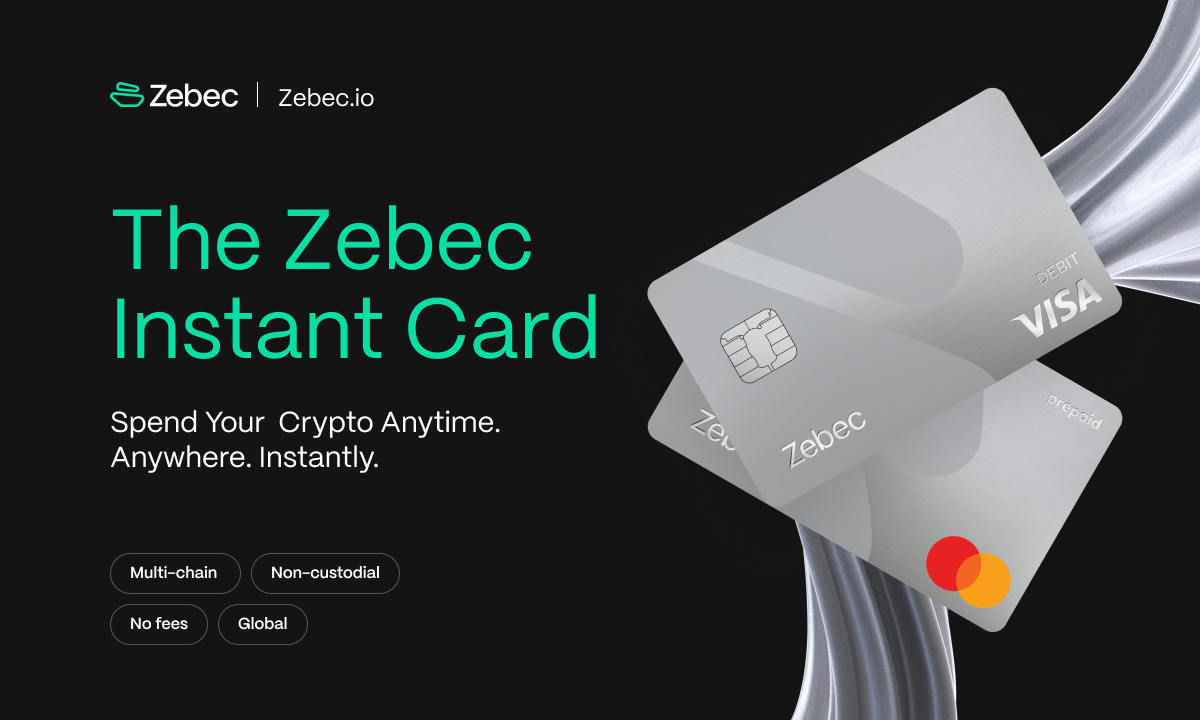Zebec 推出由 Visa、万事达网络支持的即时支付卡，加密支付新征程