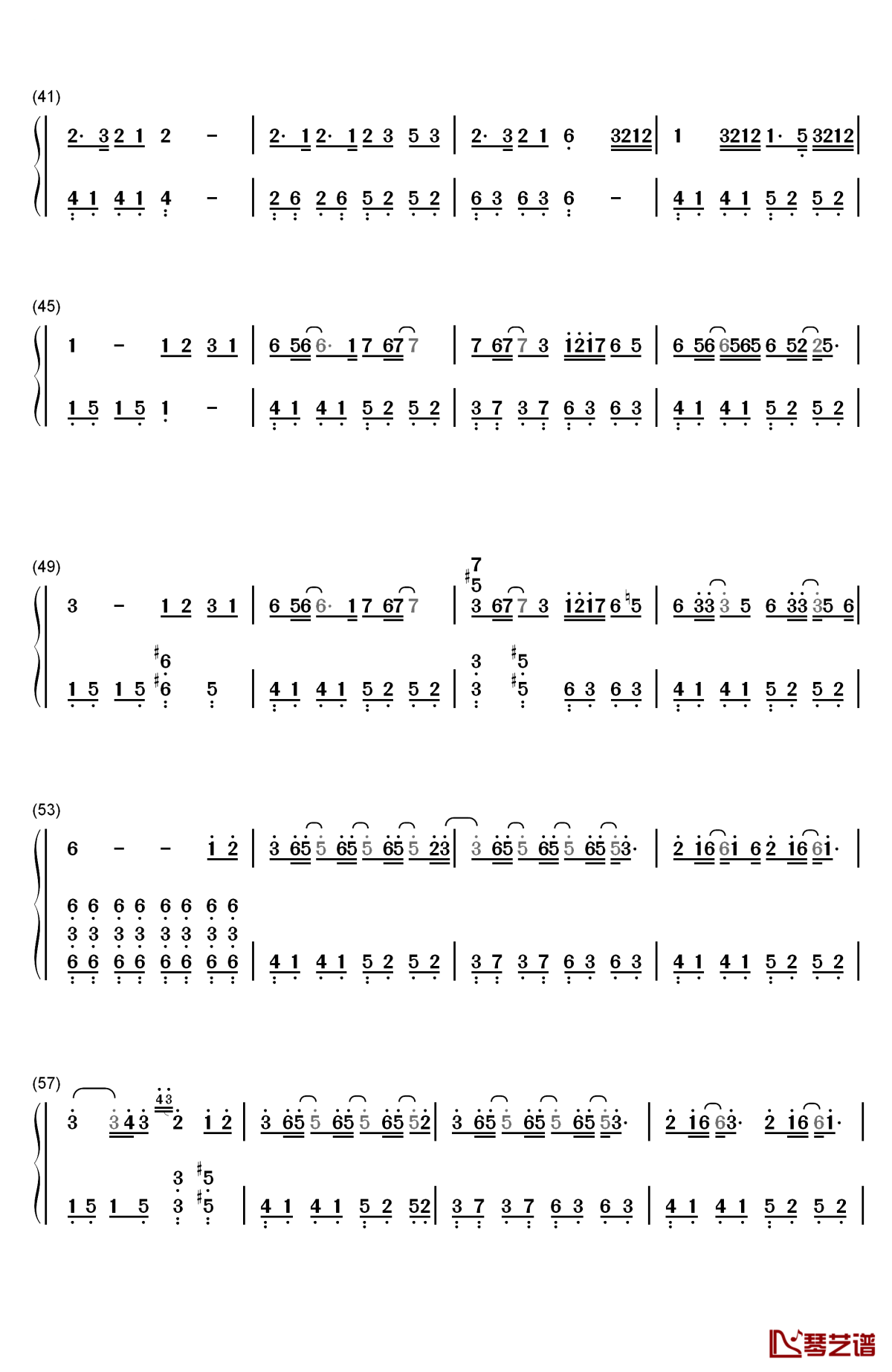 小幸运计算机数字简谱_小幸运数字简谱(3)