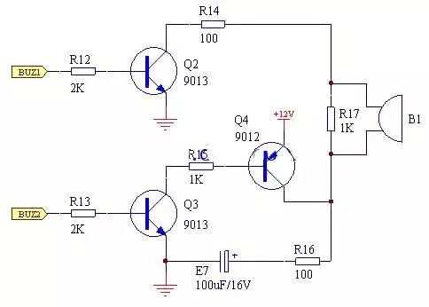 蜂鸣器驱动电路设计原理图讲解