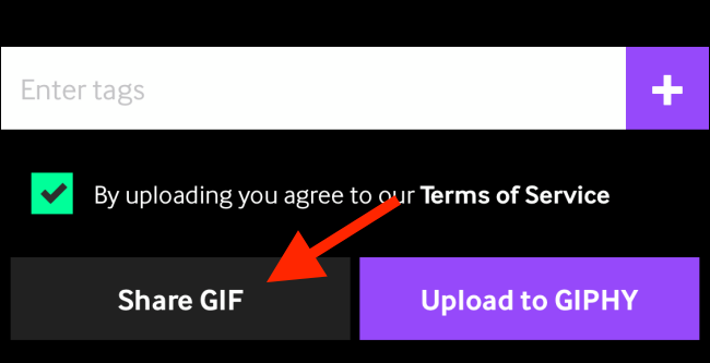 Tap "Share GIF."