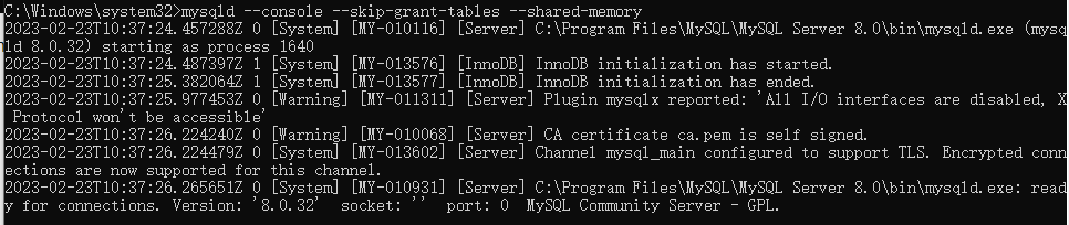 Windows：解决MySQL登录ERROR 1045 (28000): Access denied for user ‘root‘@‘localhost‘ (using passwor=YES)问题