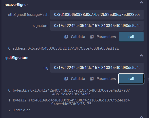 solidity Dapp 从签名中提取消息签名地址