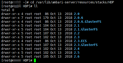 server節點上的stack版本目錄