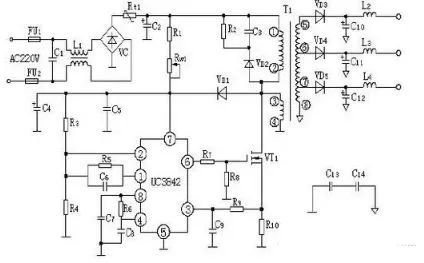 uc3842開關電源電路圖3842充電器電路圖大全