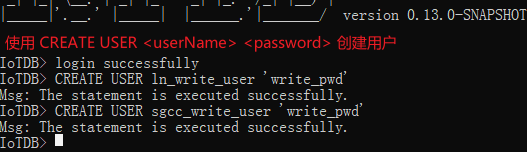 使用 CREATE USER userName password 创建用户