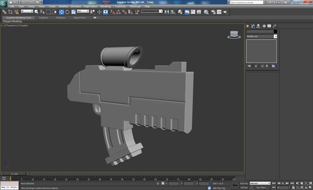 3D 工作室最大建模教程未来派螺栓枪