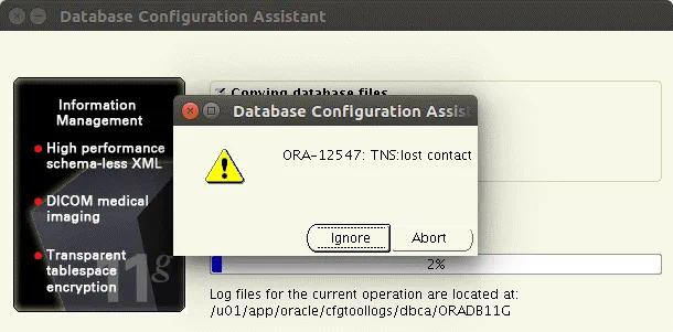 How to install Oracle on Ubuntu – ORA-12547 TNS lost contact