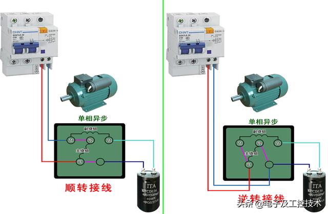两相电机倒顺开关的接法是什么