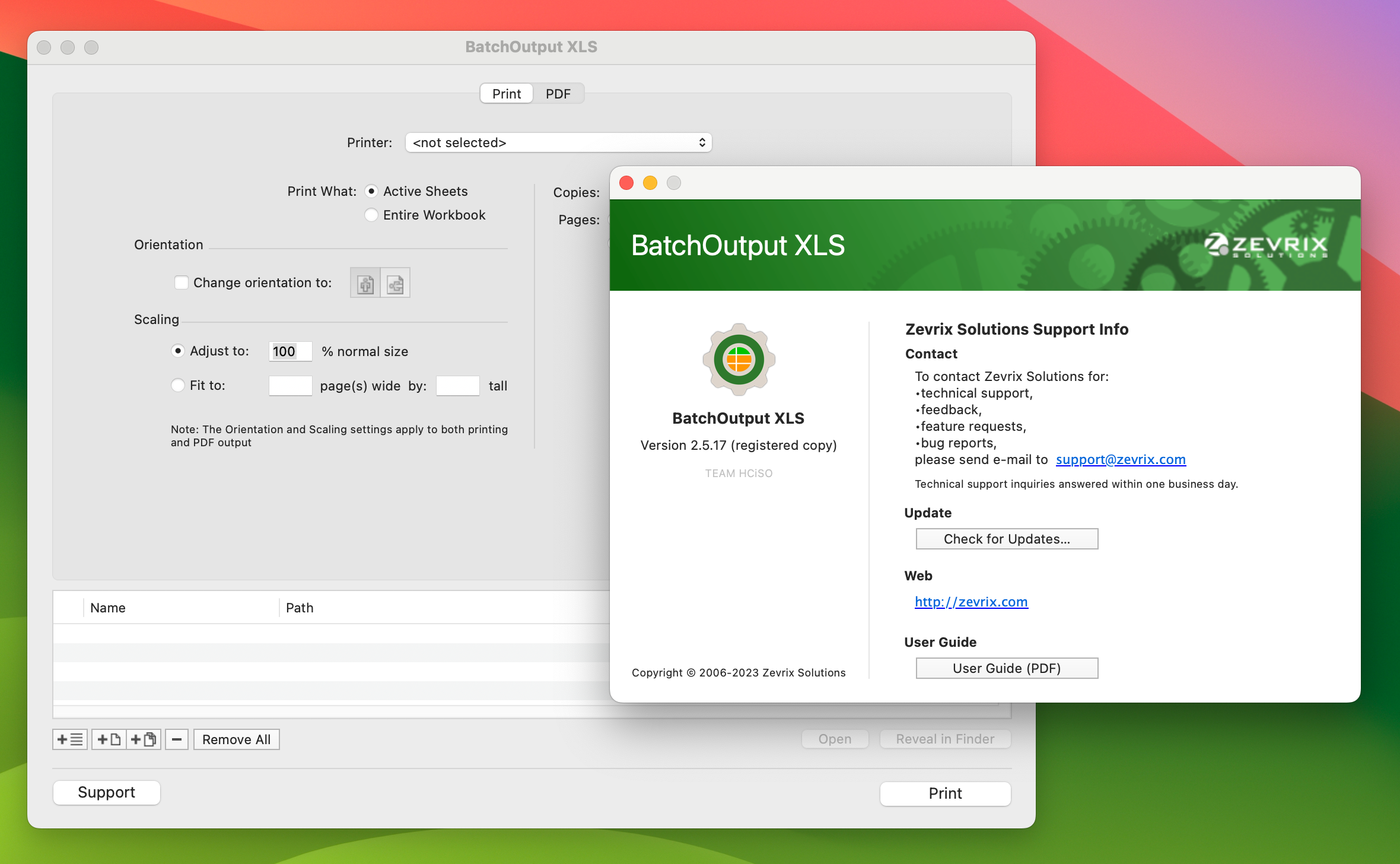 BatchOutput XLS for Mac v2.5.17 - PDF打印管理软件