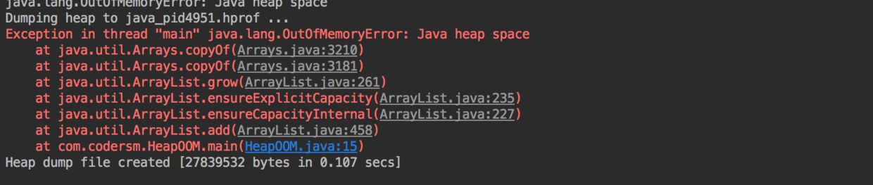 OutOfMemoryError异常