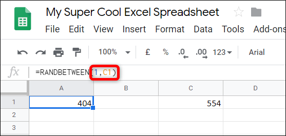 Use data from other cells when you type in the cell number instead.