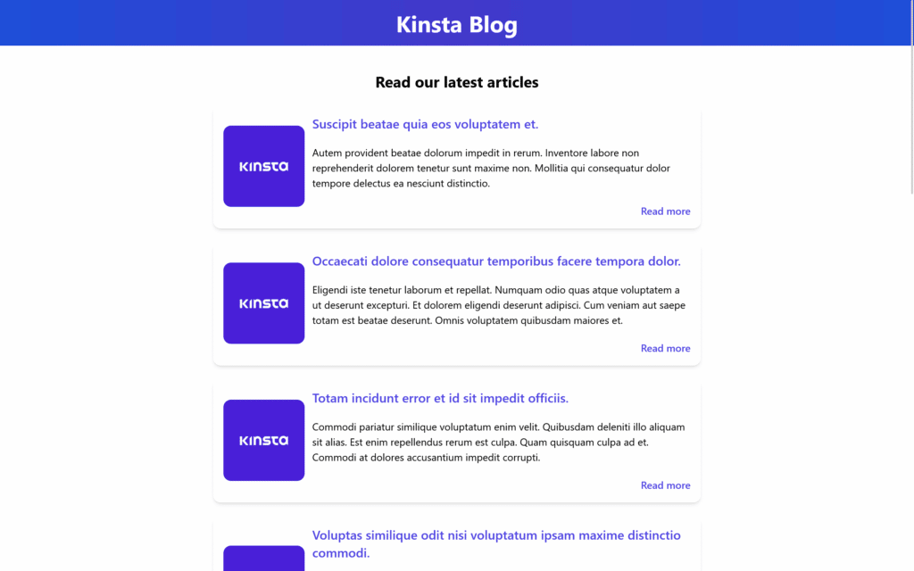 A sample page made with Inertia.js