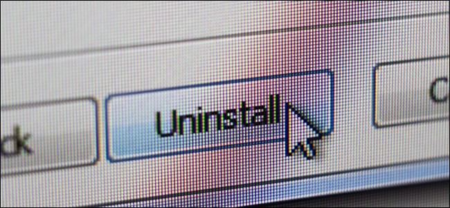 A mouse pointer on an "Uninstall" button. 